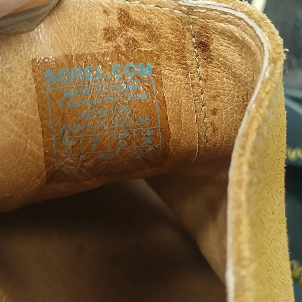 Sorel Joanie Mule I Leather Camel Brown Wedge Sandals Women US 9 - Picture 15 of 15